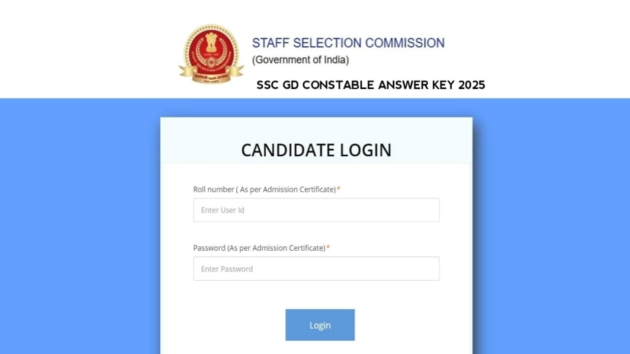 SSC GD Constable Answer Key 2025 Check